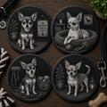 Gegraveerde Leisteen Onderzetters – Chihuahua | Set van 4