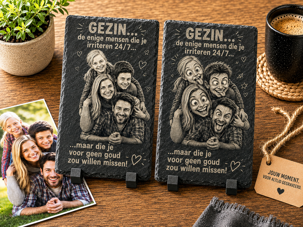 Personalized Photo on Slate | Laser Engraved Cartoon 15x25cm
