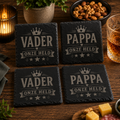 Vader & Pappa – Onze Held | Vierkante Leistenen Onderzetters