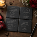 Voor de Mooiste Vrouw in Mijn Leven – Set van 4 Gepersonaliseerde Onderzetters