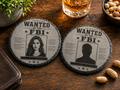 Personalized FBI Wanted Slate Coasters with Your Photo | LeukHoor