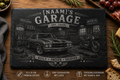 Gepersonaliseerde leistenen serveerplank Auto Motor Hobby Garage 15x25 cm